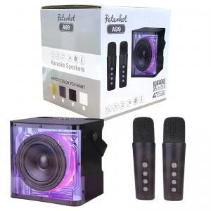 Bluetooth Karaoke Speaker 3600mAH Flashing LED Lights With 2 Wireless Micro