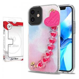 Heart Chain Bracelet Case-Cotton Candy-For iPhone 12/12 Pro