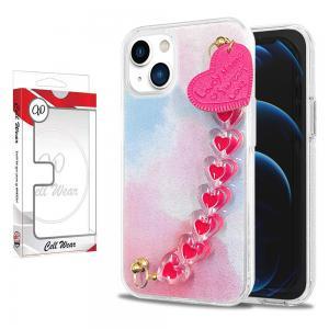 Heart Chain Bracelet Case-Cotton Candy-For iPhone 13