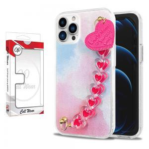 Heart Chain Bracelet Case-Cotton Candy-For iPhone 13 Pro