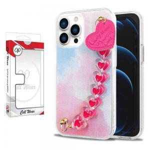 Heart Chain Bracelet Case-Cotton Candy-For iPhone 13 Pro Max