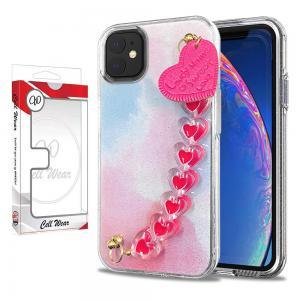 Heart Chain Bracelet Case-Cotton Candy-For iPhone XR