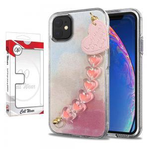 Heart Chain Bracelet Case-Pink Cloud-For iPhone XR