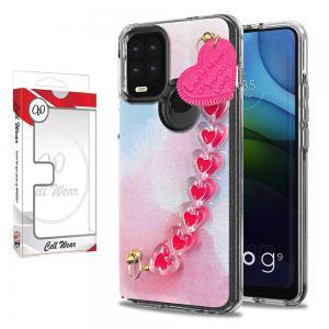 Heart Chain Bracelet Case-Cotton Candy-For Moto G Stylus 5G