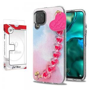 Heart Chain Bracelet Case-Cotton Candy-For Samsung A12 5G