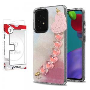 Heart Chain Bracelet Case-Pink Cloud-For Samsung A33 5G