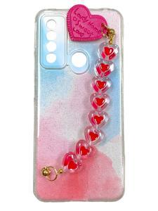 Heart Chain Bracelet Case-Cotton Candy-TCL 20 XE