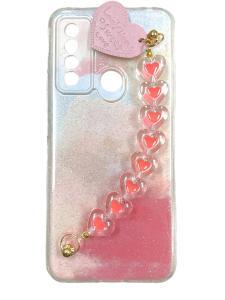 Heart Chain Bracelet Case-Pink Cloud-TCL 20 XE