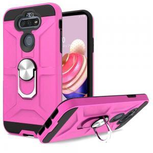 Dynamic Magnetic Ring Holder Stand Case with Rose Pink for LG Aristo 5