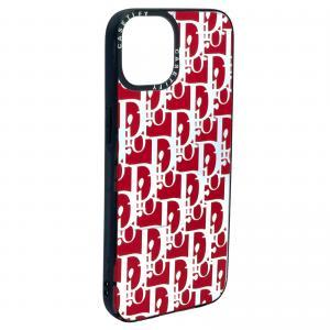 For iPhone 12/12 Pro Mirror Fashion Designer Case-Red Dior