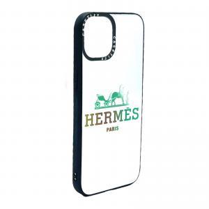 For iPhone 14 Mirror Fashion Designer Case-Hermes