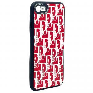 For iPhone 7/8 Mirror Fashion Designer Case-Red Dior
