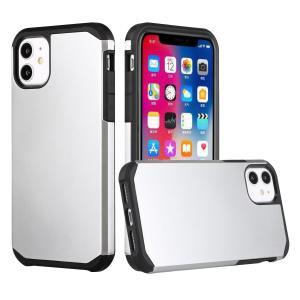 For Apple iPhone XR Non-Rubberized Dual Layer Hybrid Case Cover - Silver/Bl
