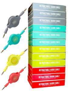 12 Count of GEMS Retractable Audio Cable
