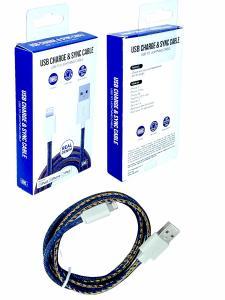 GEMS USB Charge & Sync 3ft Cable, USB to Lightning - Denim