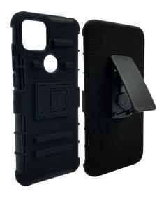 Holster Clip Kickstand Case Cover - Black/Black For T-Mobile Revvl 4 Plus