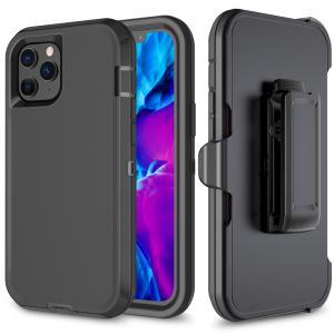 SHOCKPROOF DEFENDER CASE WITH HOLSTER FOR IPHONE 14 PRO MAX 6.7 - BLACK