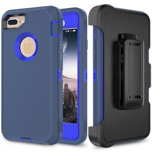 Shockproof Defender Case with Holster for IPhone 6/7/8 Plus -Blue
