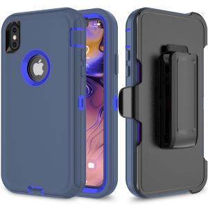 Shockproof Defender Case with Holster for IPhone XR -Blue