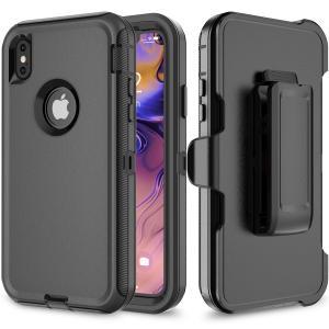 Shockproof Defender Case with Holster for IPhone X/Xs -Black