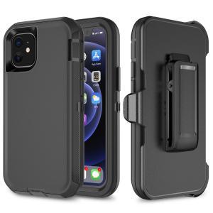 Shockproof Defender Case with Holster, Black for iPhone 13 Mini