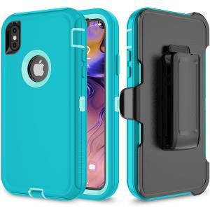 Shockproof Defender Case with Holster for IPhone Xs Max -Teal