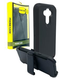 Shockproof Defender Case with Holster for LG Aristo 5+ -Black