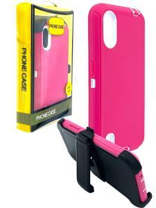 Shockproof Defender Case with Holster for Samsung A01 -Pink