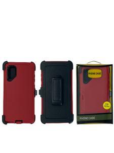 Shockproof Defender Case with Holster for Samsung Note 10 Plus -Red