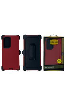 Shockproof Defender Case with Holster for Samsung Note 20 Ultra -Red