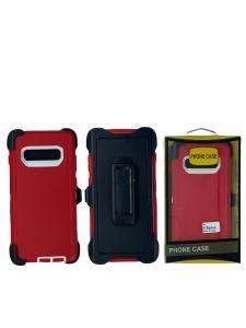 Shockproof Defender Case with Holster for Samsung S10 Plus -Red