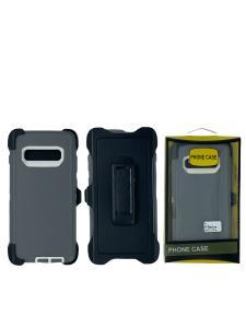 Shockproof Defender Case with Holster for Samsung S10 Plus -Grey/White