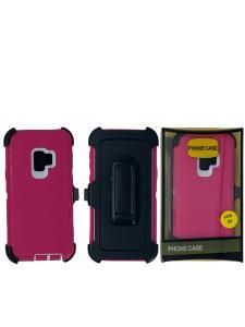 Shockproof Defender Case with Holster for  Samsung Galaxy S9 -Pink
