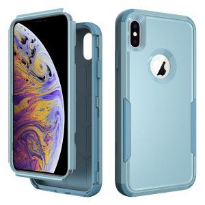 3 Piece Shock Proof Commander Series Case for IPhone XS MAX -Light Blue