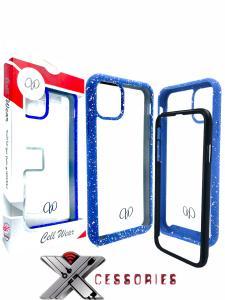 2 Piece Shock Proof Transparent Case for iPhone 12 Pro max  6.7 -Clear/Blue