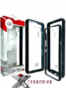 2 Piece Shock Proof Transparent Case for LG Stylo 6 - Clear/Black