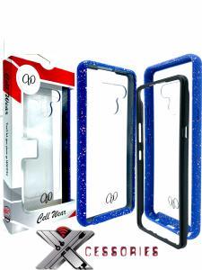 2 Piece Shock Proof Transparent Case for LG Stylo 6 - Clear/Blue