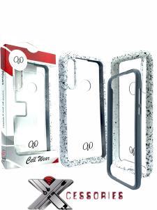 2 Piece Shock Proof Transparent Case for Motorola Moto G fast - Clear/White