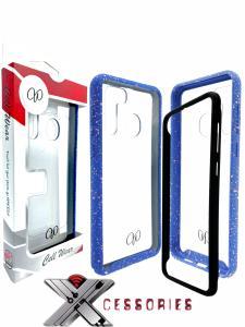 2 Piece Shock Proof Transparent Case for Samsung Galaxy A21 - Clear/Blue