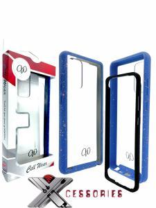 2 Piece Shock Proof Transparent Case for Samsung Galaxy Note 20 - Clear/Blu