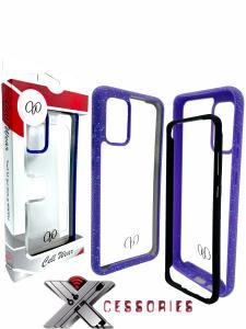 2 Piece Shock Proof Transparent Case for Samsung Galaxy S20 FE - Clear/Purp