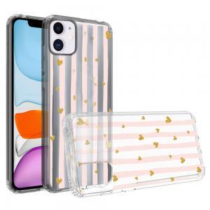For iPhone 13 Pro Design Transparent Bumper Hybrid Case Cover - Gold Love S
