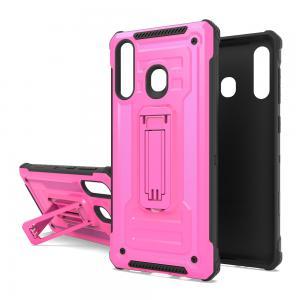 Shockproof Kickstand Case for Samsung A20 - Black/Pink