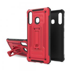 Shockproof Kickstand Case for Samsung A20 - Red/Black