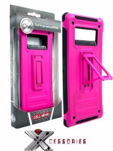 Shockproof Kickstand Case for Samsung Note 8 - Black/Pink