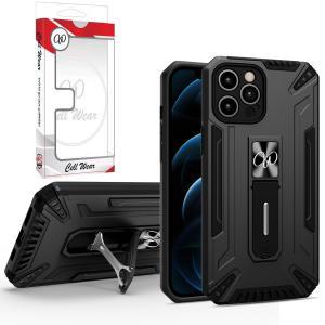 Kickstand Magnetic Mount Heavy-Duty CaseFor iPhone 11 Pro Max - Black