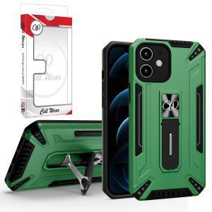 Kickstand Magnetic Mount Heavy-Duty Case For iPhone 12 - Blakish Green