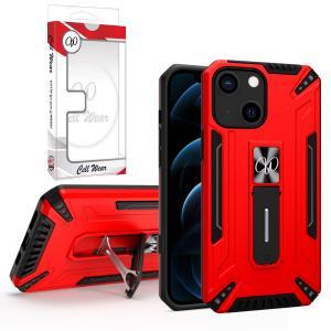 Kickstand Magnetic Mount Heavy-Duty Case For iPhone 13 - Red