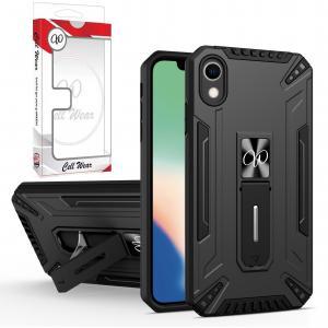 Kickstand Magnetic Mount Heavy-Duty Case For iPhone XR - Black