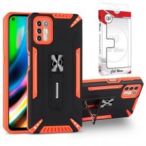 Kickstand Magnetic Mount Heavy-Duty Case For G Stylus 2021 4G - Orange/Blac